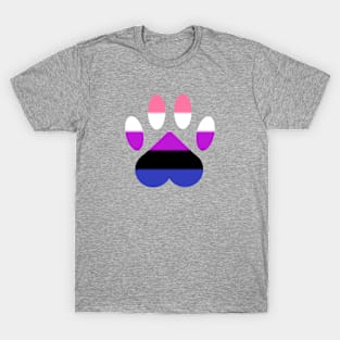 Genderfluid Pride Paw T-Shirt